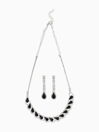 Набор 2 предмета: серьги, колье «Листопад» капли, чёрно-белый в серебре, 45 см - Фото 1