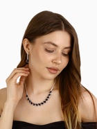 Набор 2 предмета: серьги, колье «Листопад» капли, чёрно-белый в серебре, 45 см - Фото 2