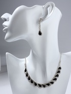 Набор 2 предмета: серьги, колье «Листопад» капли, чёрно-белый в серебре, 45 см - Фото 6