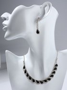 Набор 2 предмета: серьги, колье «Листопад» капли, чёрно-белый в серебре, 45 см - Фото 7