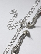 Набор 2 предмета: серьги, колье «Листопад» ромб, цвет красно-белый в серебре, 45 см - Фото 7