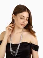 Набор 2 предмета: серьги, колье «Лёд» косичка, 80 см, цвет белый в серебре, 80 см - Фото 5