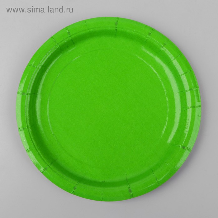 Тарелка бумажная, однотонная, цвет салатовый - Фото 1