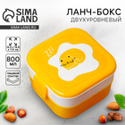 Ланч - бокс квадратный двухуровневый «Котик», 800 мл - Фото 1