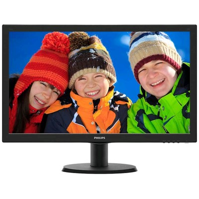 Монитор Philips 243V5QSBA (00/01) 23.6", VA, 1920x1080, 60Гц, 8мс, VGA, DVI, чёрный