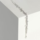 Браслет со стразами «Амелия» лепестки на толстой нити, цвет белый в серебре, 23 см - Фото 2