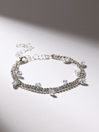 Браслет со стразами «Амелия», лепестки на толстой нити, белый в серебре, 23 см  (артикул 4994177)  большой выбор товаров оптом и в розницу по низким ценам с доставкой