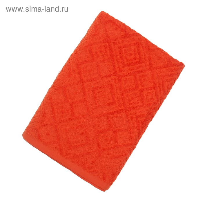 Полотенце махровое банное "Итума", цвет морковный, 380 г/м2 - Фото 1