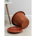 Горшок для цветов с поддоном «Виола», 10 л, пластиковый, коричневый - Фото 3