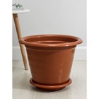 Горшок для цветов с поддоном «Виола», 16 л, пластиковый, коричневый - Фото 1