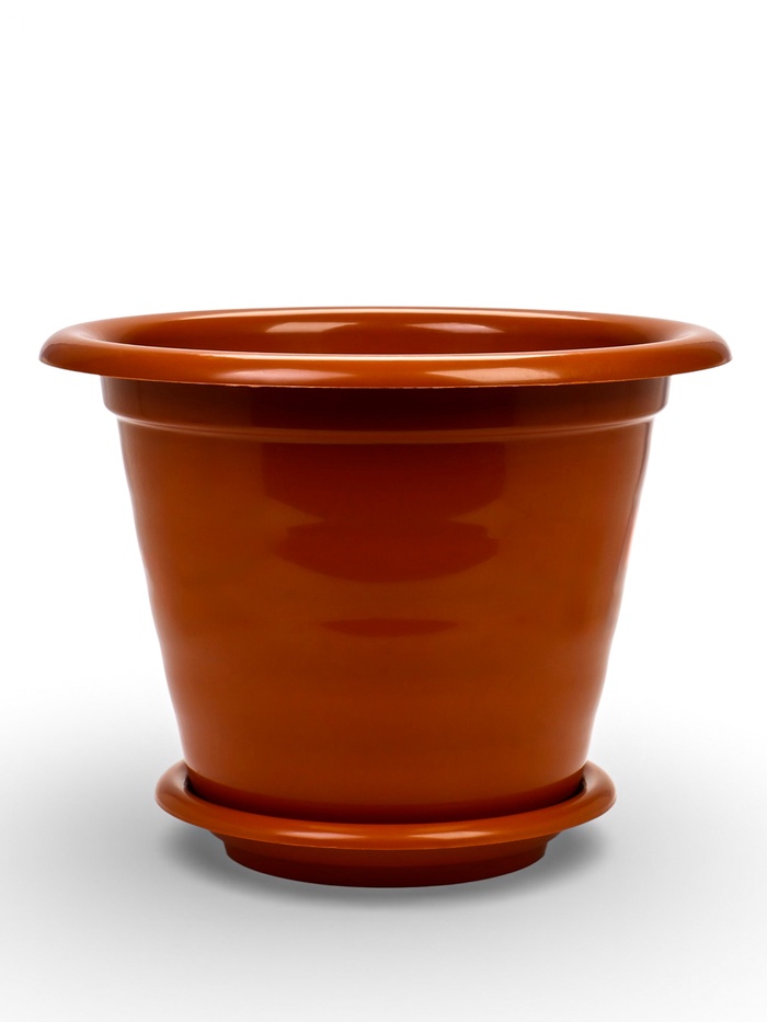 Горшок для цветов с поддоном «Виола», 16 л, пластиковый, коричневый - Фото 1