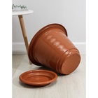 Горшок для цветов с поддоном «Виола», 16 л, пластиковый, коричневый - Фото 9