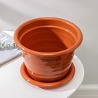 Горшок для цветов с поддоном «Виола», 5 л, пластиковый, коричневый - Фото 3