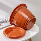 Горшок для цветов с поддоном «Виола», 5 л, пластиковый, коричневый - Фото 4