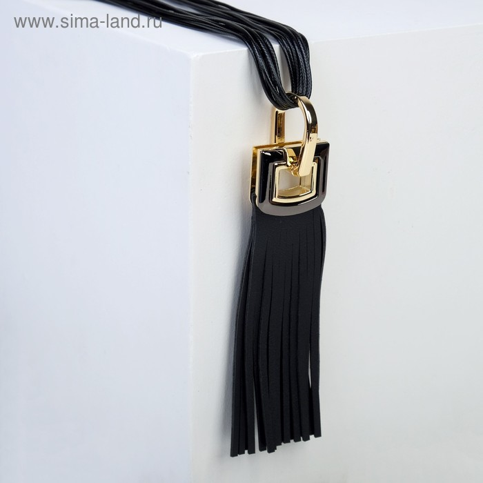 Кулон на шнурке «Африка» прямоугольник, цвет чёрный в золоте, 50см - Фото 1