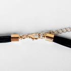 Кулон на шнурке "Магия" мятый прямоугольник с ракушкой, цвет бело-зелёный в золоте, 50см - фото 25672159