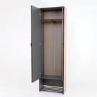 Шкаф 2- х створчатый Ольга-Лофт-3 дуб крафт золотой/темно серый/черный - Фото 4