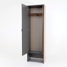 Шкаф 2- х створчатый Ольга-Лофт-3.1 дуб крафт золотой/темно серый/черный - Фото 3