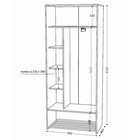 Шкаф – купе «Ольга–Лофт–10», с зеркалом, 832×460×2000 мм, цвет дуб крафт золотой/тёмно–серый/чёрный - Фото 3