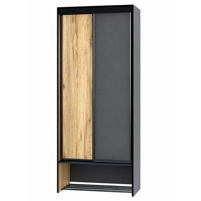 Шкаф – купе «Ольга–Лофт–10», без зеркала, 832×460×2000 мм, цвет дуб крафт золотой/тёмно–серый/чёрный