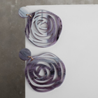 Серьги пластик "Стиль" роза, цвет фиолетовый - фото 11597657