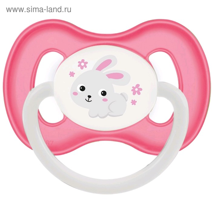 Пустышка силиконовая Canpol babies Bunny & Company, симметричная, от 0-6 месяцев, цвет розовый - Фото 1