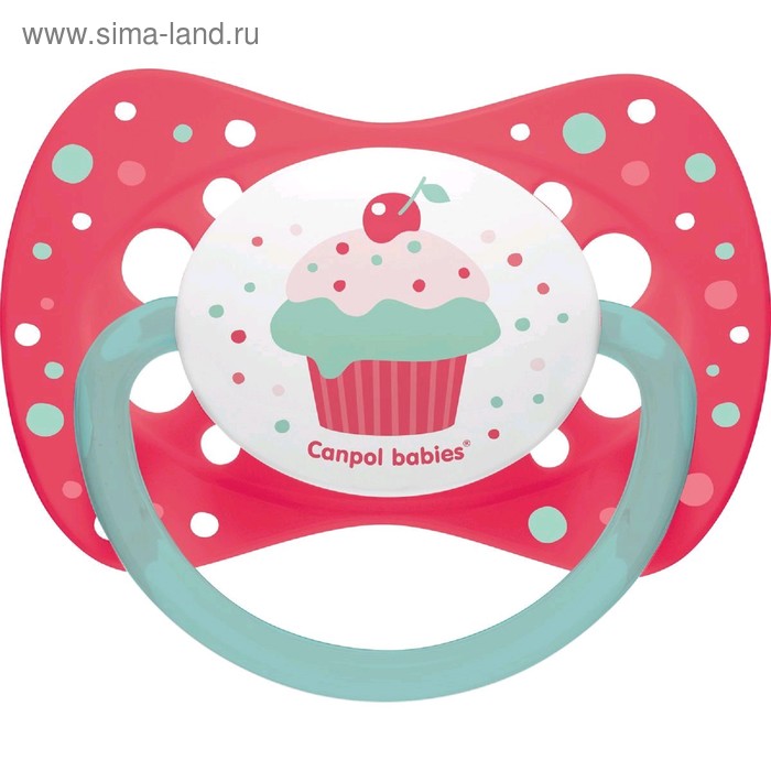 Пустышка силиконовая Canpol babies Cupcake, симметричная, от 18 месяцев, цвет розовый - Фото 1