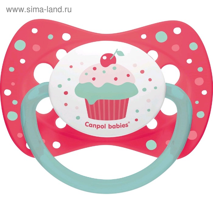 Пустышка силиконовая Canpol babies Cupcake, симметричная, от 6-18 месяцев, цвет розовый - Фото 1