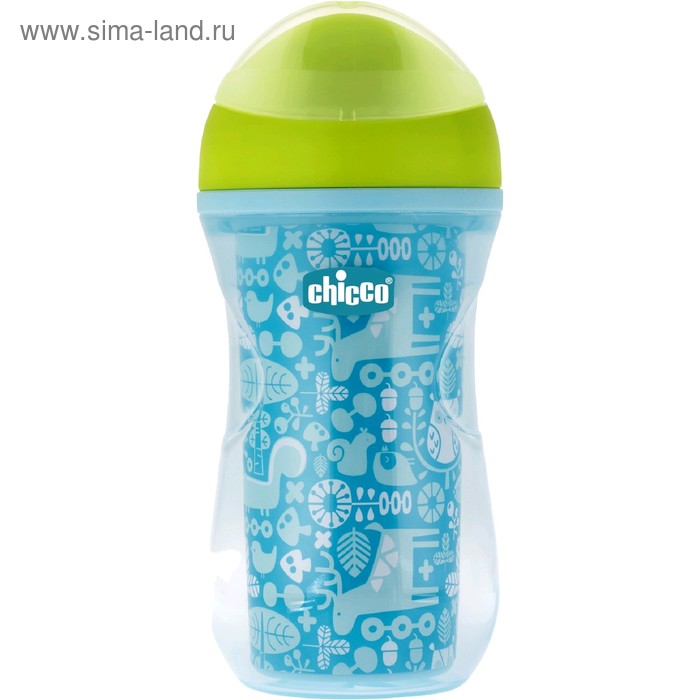 Чашка-поильник Chicco Active Cup, от 14 месяцев, цвет синий, рисунок МИКС, 266 мл - Фото 1