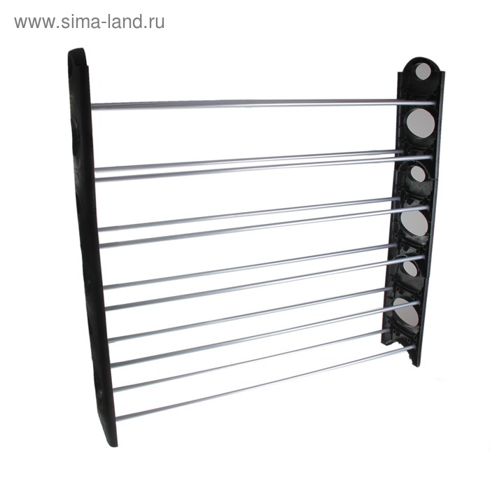 Обувница 6 ярусов 97х20х95 см цвет черный - Фото 1