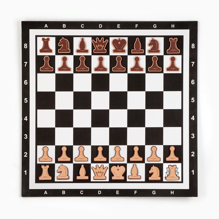 Демонстрационные шахматы 60 х 60 см "Время игры" на магнитной доске, 32 шт, чёрные - фото 1907103386