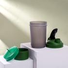 Шейкер спортивный с чашей под протеин, серо-зелёный, 500 мл - Фото 2
