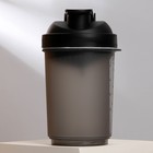 Шейкер спортивный с чашей под протеин, чёрный, 500 мл - Фото 3