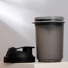 Шейкер спортивный с чашей под протеин, чёрный, 500 мл - Фото 2