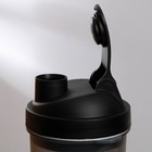 Шейкер спортивный с чашей под протеин, чёрный, 500 мл - Фото 7
