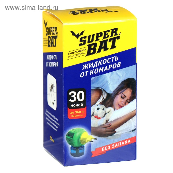 Дополнительный флакон-жидкость от комаров "SuperBAT ", 30 ночей, 30 мл - Фото 1