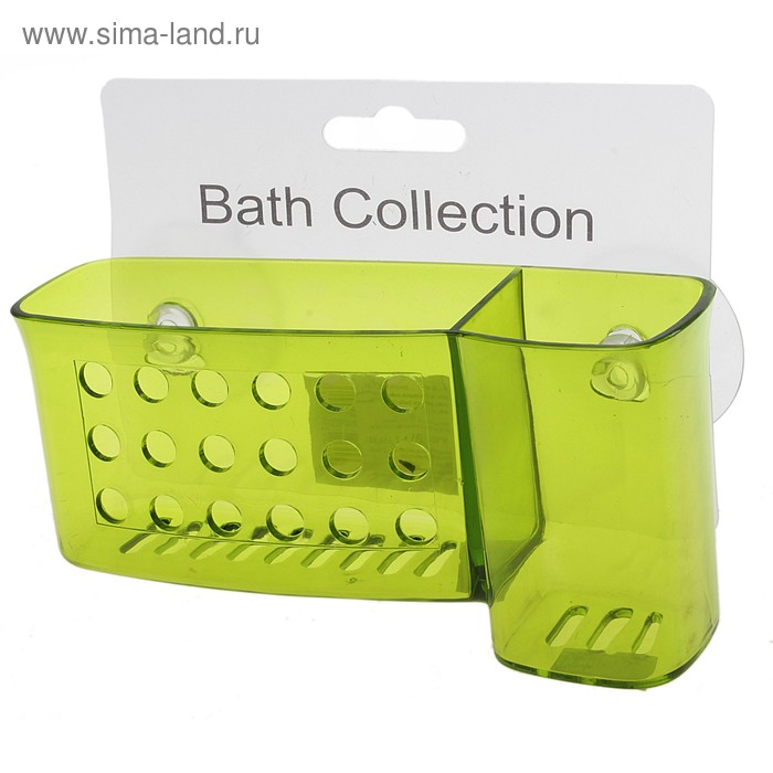Держатель пластиковый двойной для зубных щеток на присосках "Double Care Bath Collection", зеленый - Фото 1