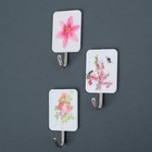 Крючок на липучке «Цветочек», 3 шт, цвет МИКС - Фото 1