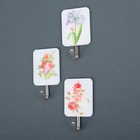 Крючок на липучке «Цветочек», 3 шт, цвет МИКС - Фото 3