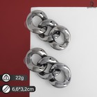 Серьги металл «Цепь» плоские звенья, цвет серый - Фото 1