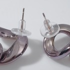 Серьги металл «Цепь» плоские звенья, цвет серый - Фото 2