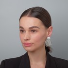 Серьги металл "Атмосфера" круглая сетка, цвет серебро - фото 25630903