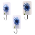 Крючки самоклеящиеся «Гербера», 3 шт, цвет белый - Фото 1