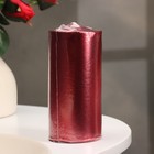 Свеча - цилиндр парафиновая, лакированная, красный металлик, 5,6×12 см - фото 23152311