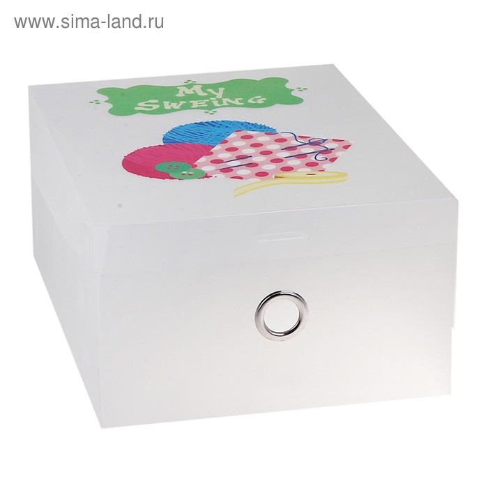 Короб для хранения 30х22,5х13,5 см "Шитье" цвет белый - Фото 1