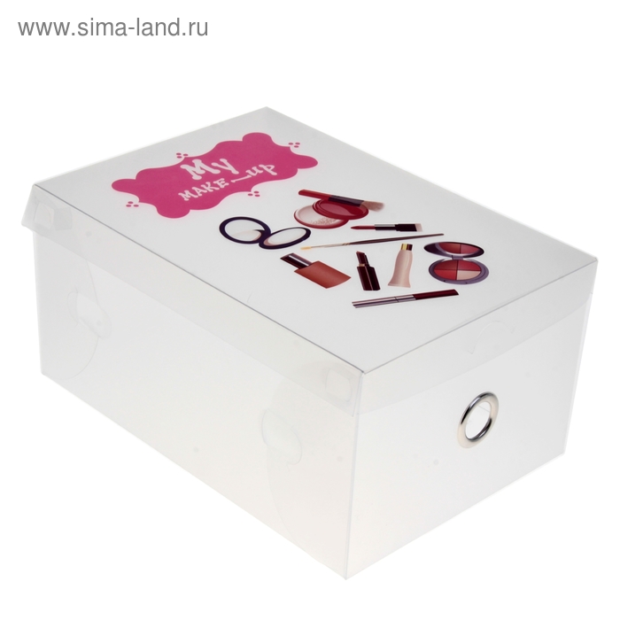 Короб для хранения 27х18,5х13 см "Косметика" цвет белый - Фото 1