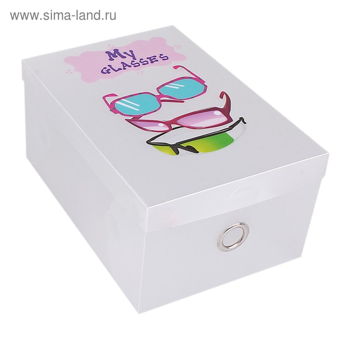 Короб для хранения 27х18,5х13 см "Очки" цвет белый - Фото 1