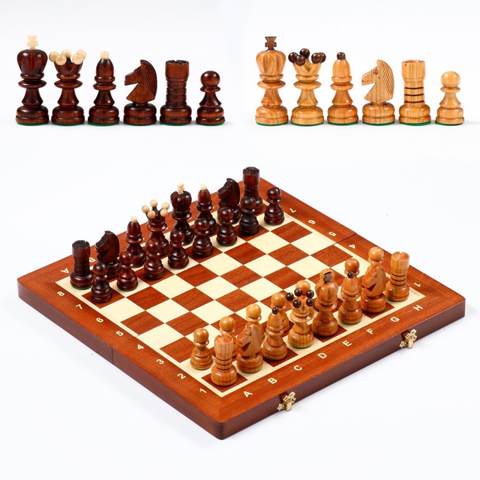 Шахматы польские Madon "Жемчуг", 40.5 х 40.5 см, король h-8.5 см, пешка h-5 см - Фото 1