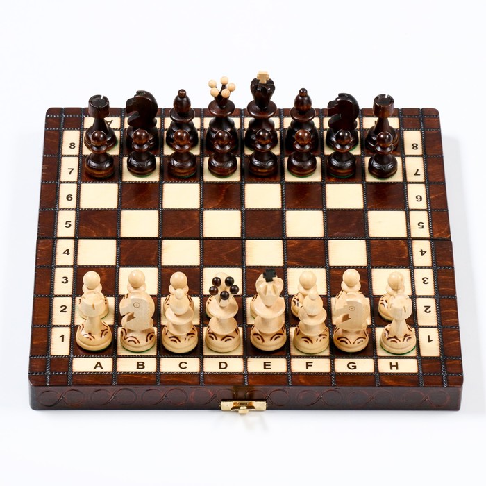 Шахматы польские Madon "Жемчуг", 28 х 28 см, король h-6.5 см, пешка h-3 см - фото 1886488860