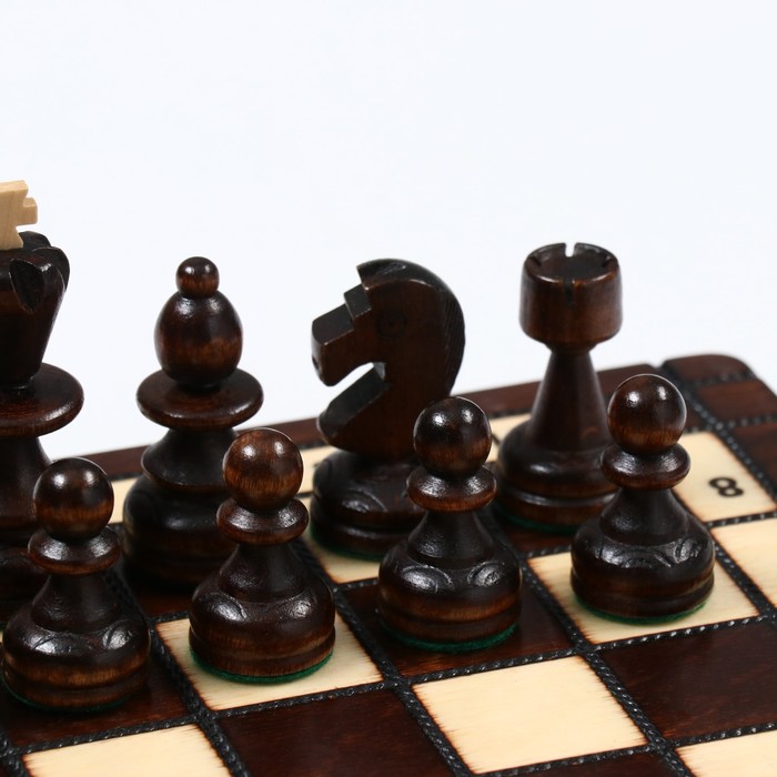 Шахматы польские Madon "Жемчуг", 28 х 28 см, король h-6.5 см, пешка h-3 см - фото 1886488862
